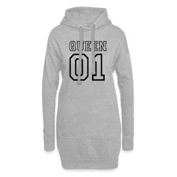 quePARTNERSHIRT - Queen 01 - Sweat-shirt à capuche long Femme - gris chiné - Devant