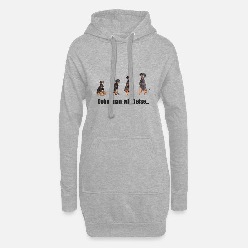 Doberman, what else... - Hoodie-Kleid - Grau meliert