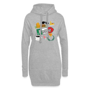 I love Rome - Sweat-shirt à capuche long Femme - gris chiné - Devant
