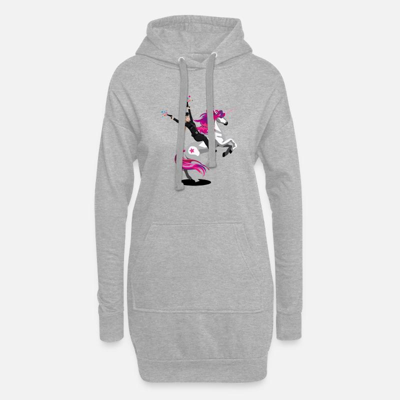 Polizei Einhorn - Hoodie-Kleid - Grau meliert