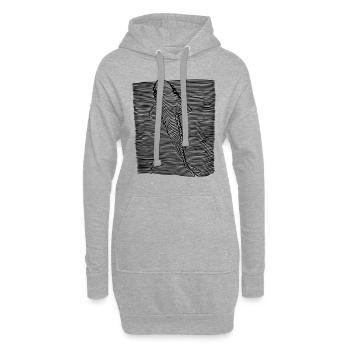 carpe koi - Sweat-shirt à capuche long Femme - gris chiné - Devant
