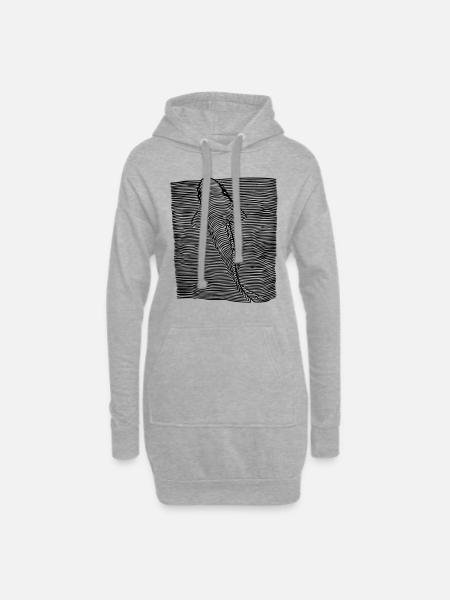 Koi-Karpfen - Hoodie-Kleid - Grau meliert