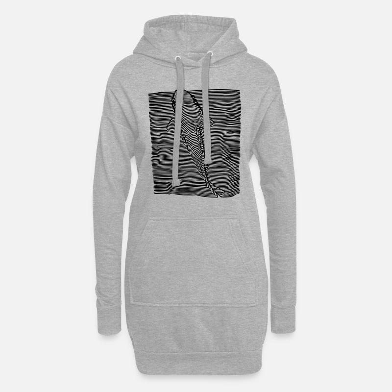 Koi-Karpfen - Hoodie-Kleid - Grau meliert