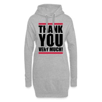 Thank you very much - Hoodie-Kleid - Grau meliert - Vorne