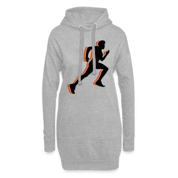 running course sprinten silhouette - Sweat-shirt à capuche long Femme - gris chiné - Devant