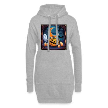 « Pumpkin Patch Party : un plaisir obsédant ! » - Sweat-shirt à capuche long Femme - gris chiné - Devant