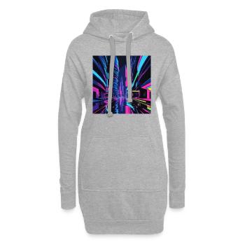 Future City 1 - Hoodie-Kleid - Grau meliert - Vorne