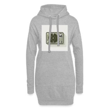 Plattenspieler - Hoodie-Kleid - Grau meliert - Vorne