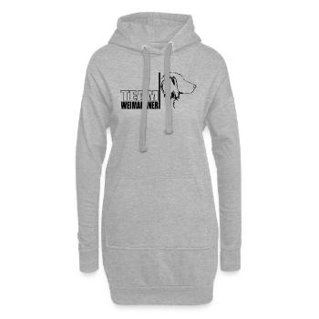 TEAM Weimaraner Chien à poil long Chien Wilsigns - Sweat-shirt à capuche long Femme - gris chiné - Devant