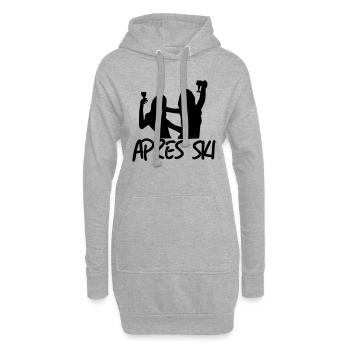 Ski, ski, ski, après-ski, freeski, freeskiing - Sweat-shirt à capuche long Femme - gris chiné - Devant