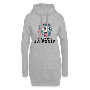 Ich kann nicht, ich habe ein Pony - Hoodie-Kleid - Grau meliert - Vorne