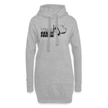 ÉQUIPE Cesky Fousek Chien Chien Wilsigns - Sweat-shirt à capuche long Femme - gris chiné - Devant