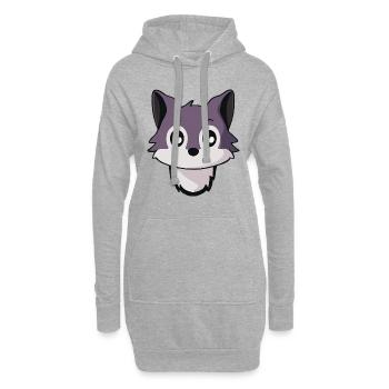 Conception de tête de loup de chien husky - Sweat-shirt à capuche long Femme - gris chiné - Devant