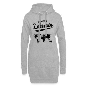Erdkunde-Lehrerin Schule Professor Geographie Geo - Hoodie-Kleid - Grau meliert - Vorne