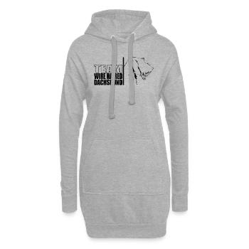 TEAM Wire Haired Dachshund Hunde Hund Wilsigns - Hoodie-Kleid - Grau meliert - Vorne