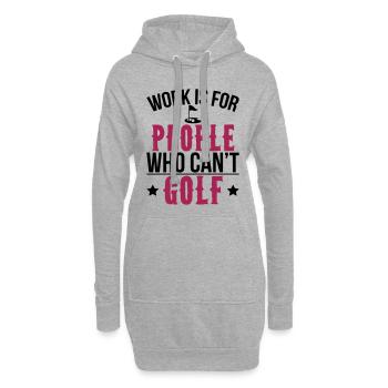 Work is for people who can't golf - Hoodie-Kleid - Grau meliert - Vorne