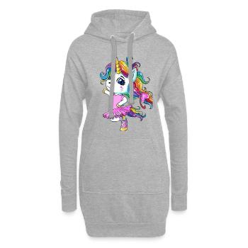 Ballett Einhorn Ballerina - Hoodie-Kleid - Grau meliert - Vorne