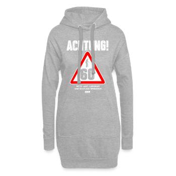 Achtung 60 Bitte Laut Langsam Sprechen 60 Geburtst - Hoodie-Kleid - Grau meliert - Vorne