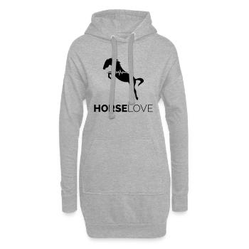 Pferd Herzschlag Liebe Reiten Tierliebe Geschenk - Hoodie-Kleid - Grau meliert - Vorne