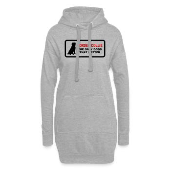 Border collie - Hoodie-Kleid - Grau meliert - Vorne