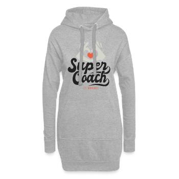 Super coach l unique cadeau coach entraineur - Sweat-shirt à capuche long Femme - gris chiné - Devant