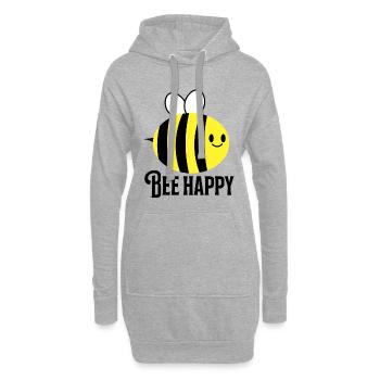 Happy bee gift idea - Hoodie Dress - heather grey - Front