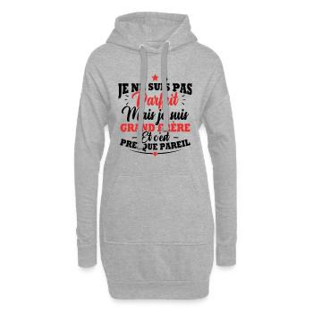 Je ne suis pas parfait mais je suis grand frère - Sweat-shirt à capuche long Femme - gris chiné - Devant