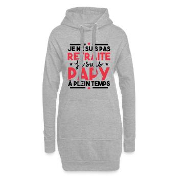 Je ne suis pas retraité je suis papy à plein temps - Sweat-shirt à capuche long Femme - gris chiné - Devant