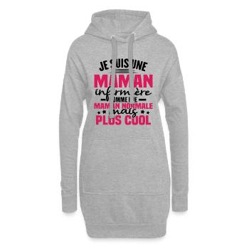 Je suis une maman infirmière - Sweat-shirt à capuche long Femme - gris chiné - Devant