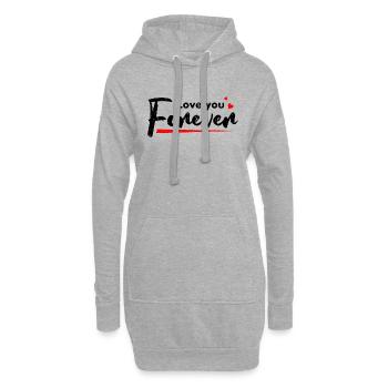 Je t'aime pour toujours / Je t'aime pour toujours - Sweat-shirt à capuche long Femme - gris chiné - Devant