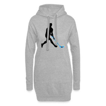 Floorball - Hoodie-Kleid - Grau meliert - Vorne
