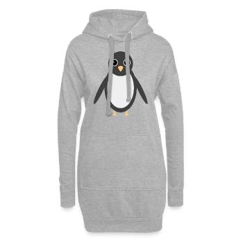 Pingouin - Sweat-shirt à capuche long Femme - gris chiné - Devant