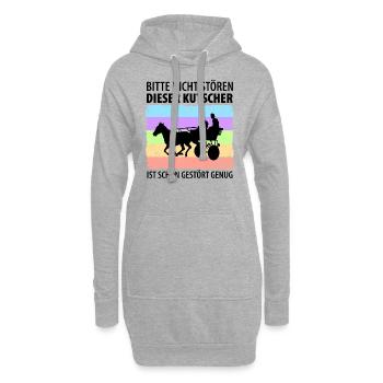 Kutscher Kutsche Pferdekutscher Kutschieren - Hoodie-Kleid - Grau meliert - Vorne