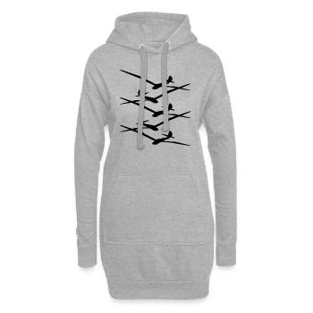 Planeurs Planeurs Planeurs - Sweat-shirt à capuche long Femme - gris chiné - Devant