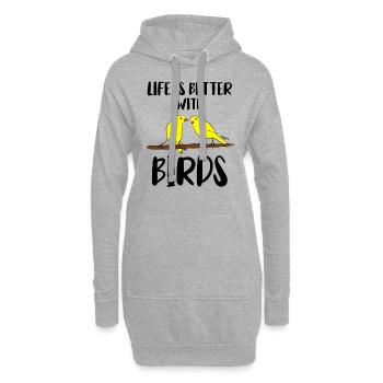 Canaris - Sweat-shirt à capuche long Femme - gris chiné - Devant