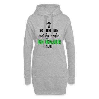 Bio Biobauer Grün Landwirt Bauer Landwirtschaft - Hoodie-Kleid - Grau meliert - Vorne