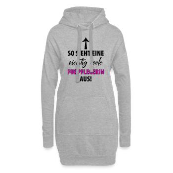 Fußpflege Pediküre Podologe Nagelstudio Geschenk - Hoodie-Kleid - Grau meliert - Vorne
