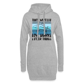 Requin Requin Requin Megalodon Walhai requin requins - Sweat-shirt à capuche long Femme - gris chiné - Devant