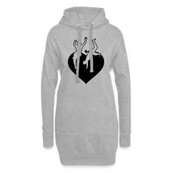 Capoeira - Sweat-shirt à capuche long Femme - gris chiné - Devant