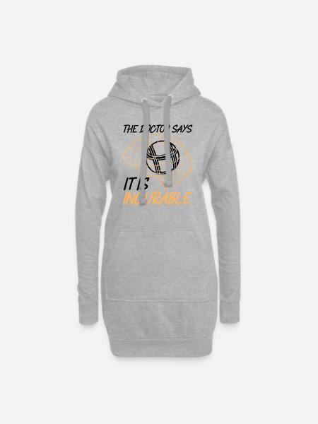 Pétanque Pétanque Pétanque Pétanque Pétanque - Sweat-shirt à capuche long Femme - gris chiné