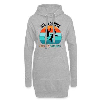Capoeira - Sweat-shirt à capuche long Femme - gris chiné - Devant