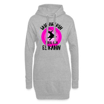 Ski Skifahren Skifahrerin Skiurlaub Skier Damen - Hoodie-Kleid - Grau meliert - Vorne