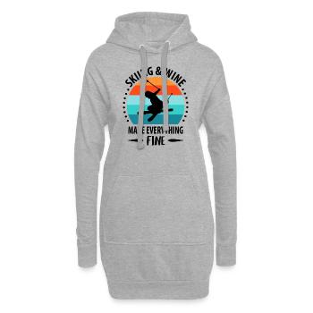 Ski ski Skieurs Vacances au ski - Sweat-shirt à capuche long Femme - gris chiné - Devant