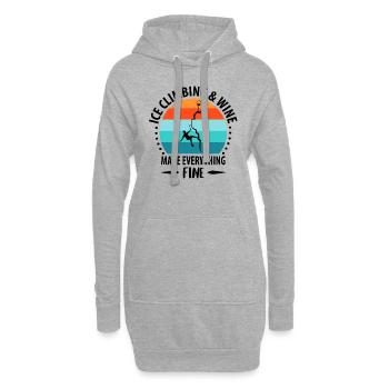 Eisklettern Eiskletterer Eispickel Bergsteigen - Hoodie-Kleid - Grau meliert - Vorne