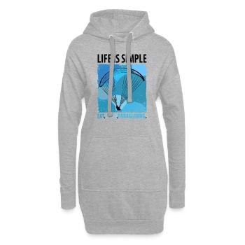 Paragliding Gleitschirm Paragleiter Paraglider - Hoodie-Kleid - Grau meliert - Vorne