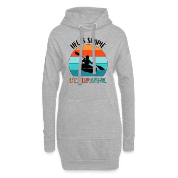 Rudern Kanu Kajak Kaya Kayaking Ruderboot - Hoodie-Kleid - Grau meliert - Vorne