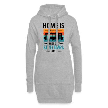 Straßenbahnfahrer Straßenbahn Stadtbahn Tram - Hoodie-Kleid - Grau meliert - Vorne