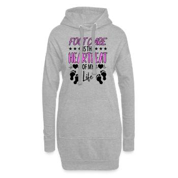 Soins des pieds Pédicure Podiatre Salon de manucure Cadeau - Sweat-shirt à capuche long Femme - gris chiné - Devant