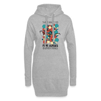 Opticien Opticien Lunettes Porteurs de lunettes - Sweat-shirt à capuche long Femme - gris chiné - Devant