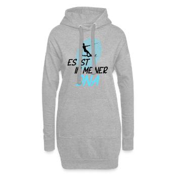 Wasserskier Wasserski Wasserskifahrer - Hoodie-Kleid - Grau meliert - Vorne
